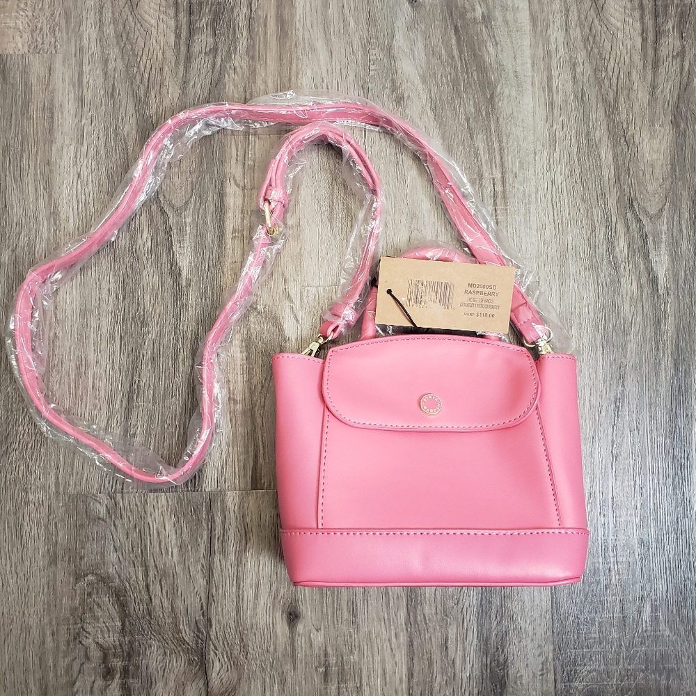 NWT Steve Madden Bubble Gum Bright Pink Crossbody Top Handle Small‎ Purse Bag